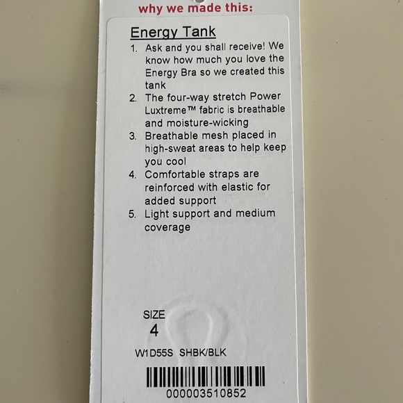 Lululemon Energy Tank
Hyper Stripe Black / Black Size 4. Excellent condition - Picture 8 of 12